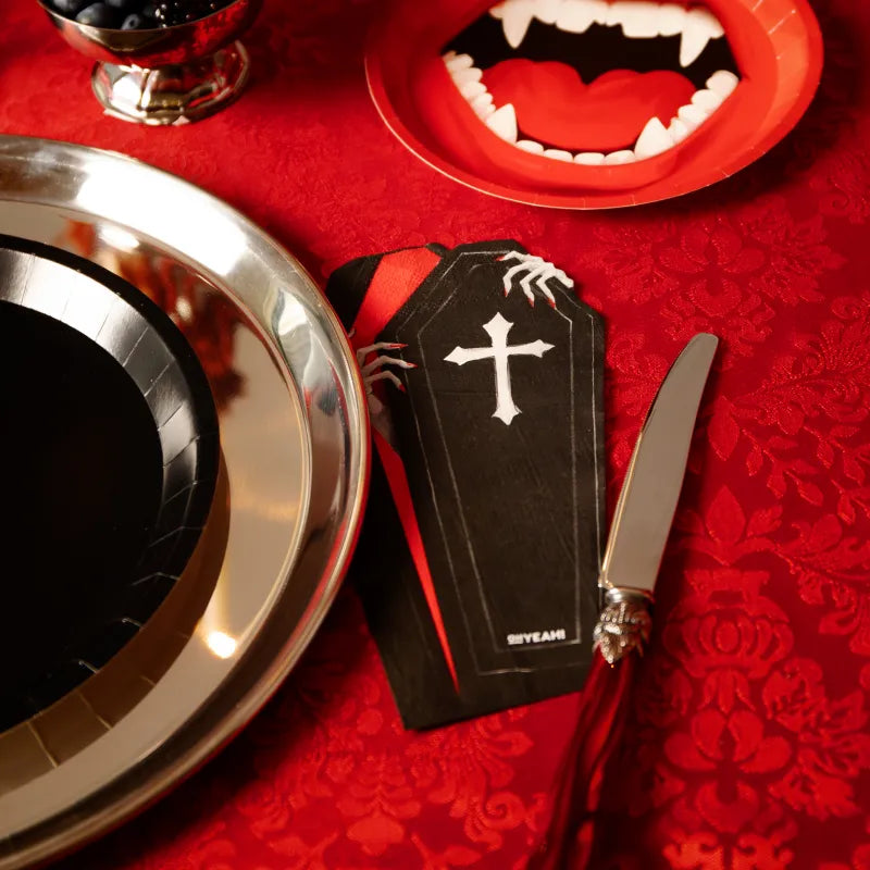 Guardanapos Caixão Halloween contexto de mesa