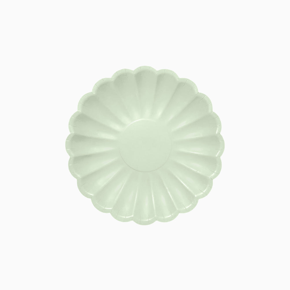 Pratos Florais Verde Menta formato flor