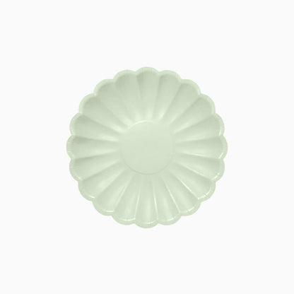 Pratos Florais Verde Menta formato flor