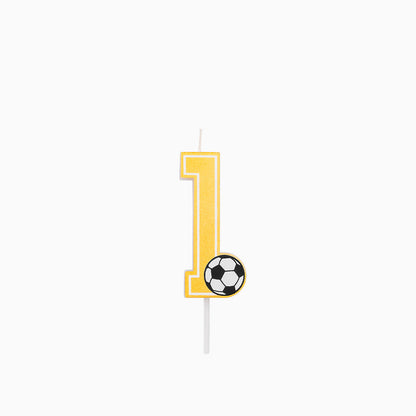 Vela Glitter Número 1 Futebol