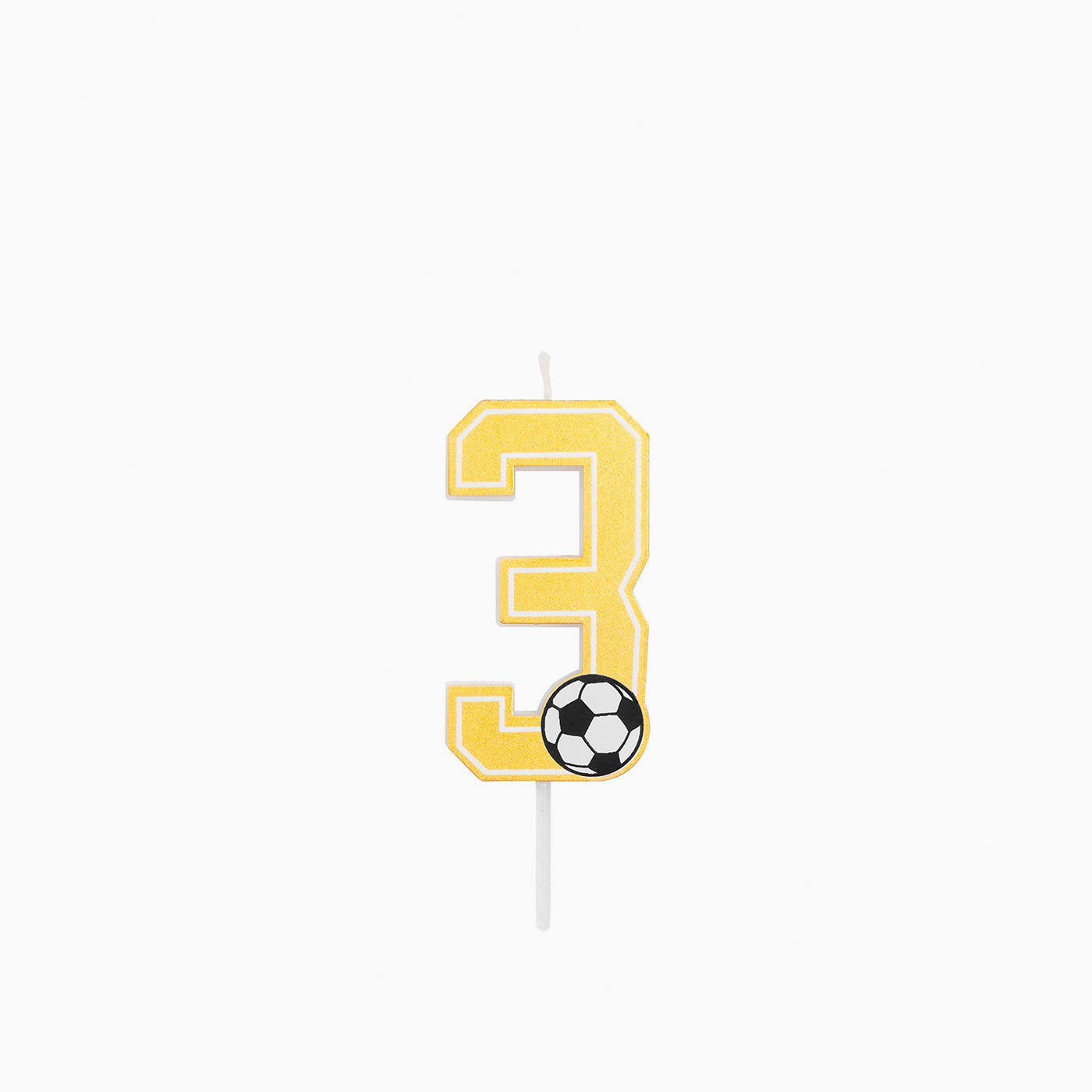 Vela Glitter Número 3 Futebol