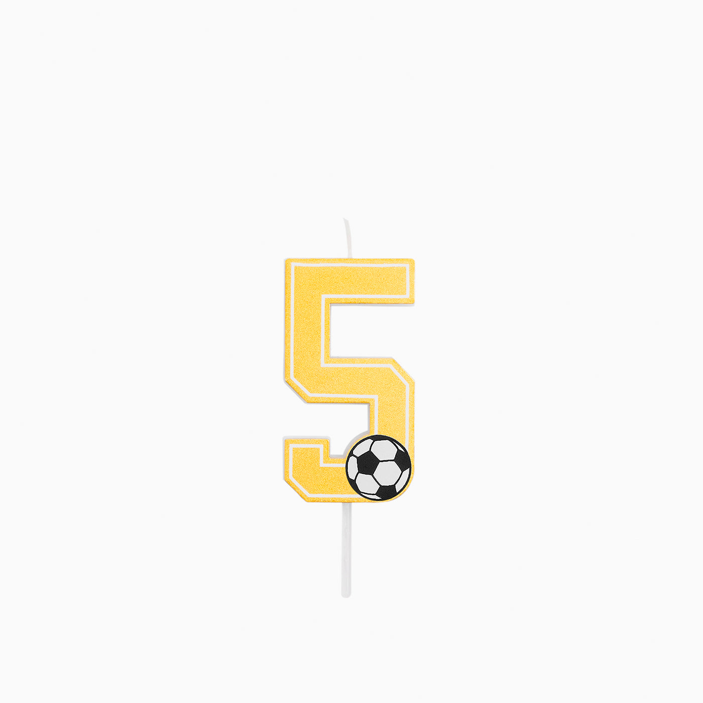 Vela Glitter Número 5 Futebol