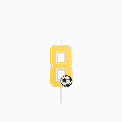 Vela Glitter Número 8 Futebol