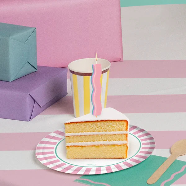 Velas de Aniversário Wavy Coloridas 10cm bolo aniversário