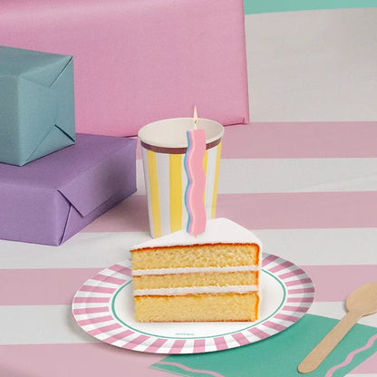 Velas de Aniversário Wavy Coloridas 10cm bolo aniversário