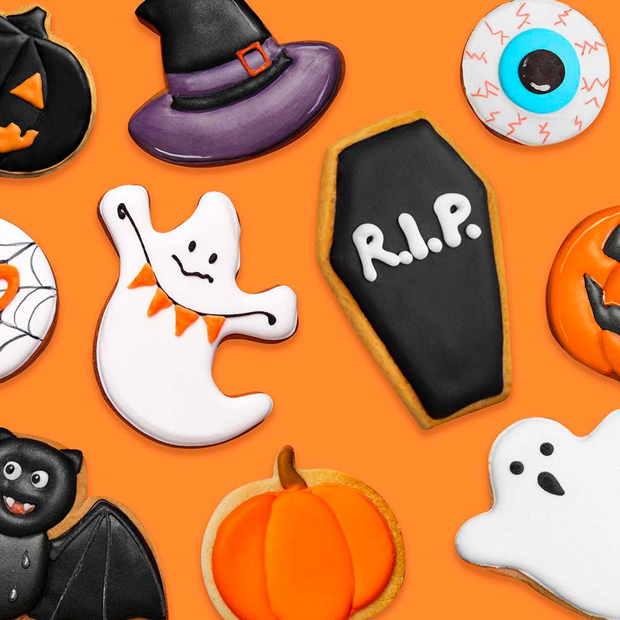 Moldes Pastelaria Halloween abóbora fantasma caixão