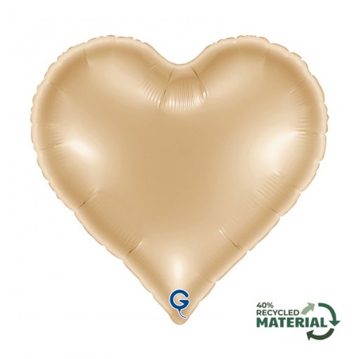 Balão Foil 18'' Coração White Gold Dourado Branco Grabo