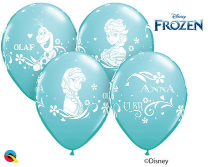 Conjunto balões de látex Frozen, com a medida de 30cm.
cada embalagem contém 6 unidades.