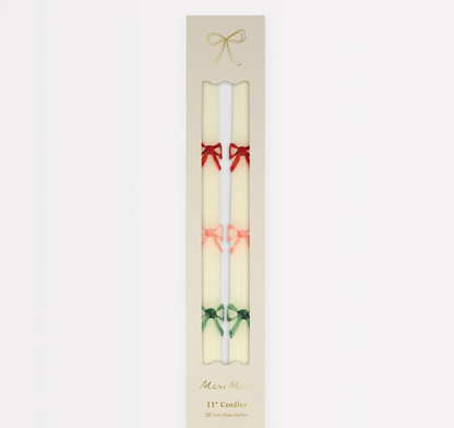 Christmas Candles Multicolored Bows