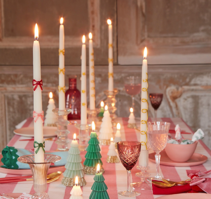 Christmas Candles Multicolored Bows