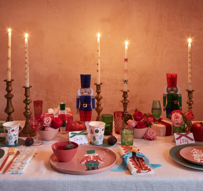 Christmas Candles Multicolored Bows