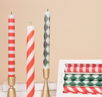 Striped Christmas Candles
