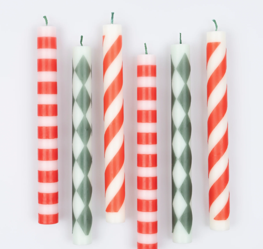 Velas de Natal Riscas