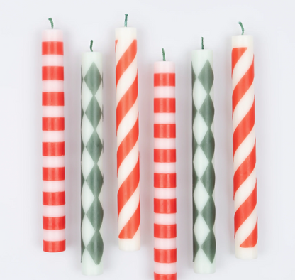 Striped Christmas Candles
