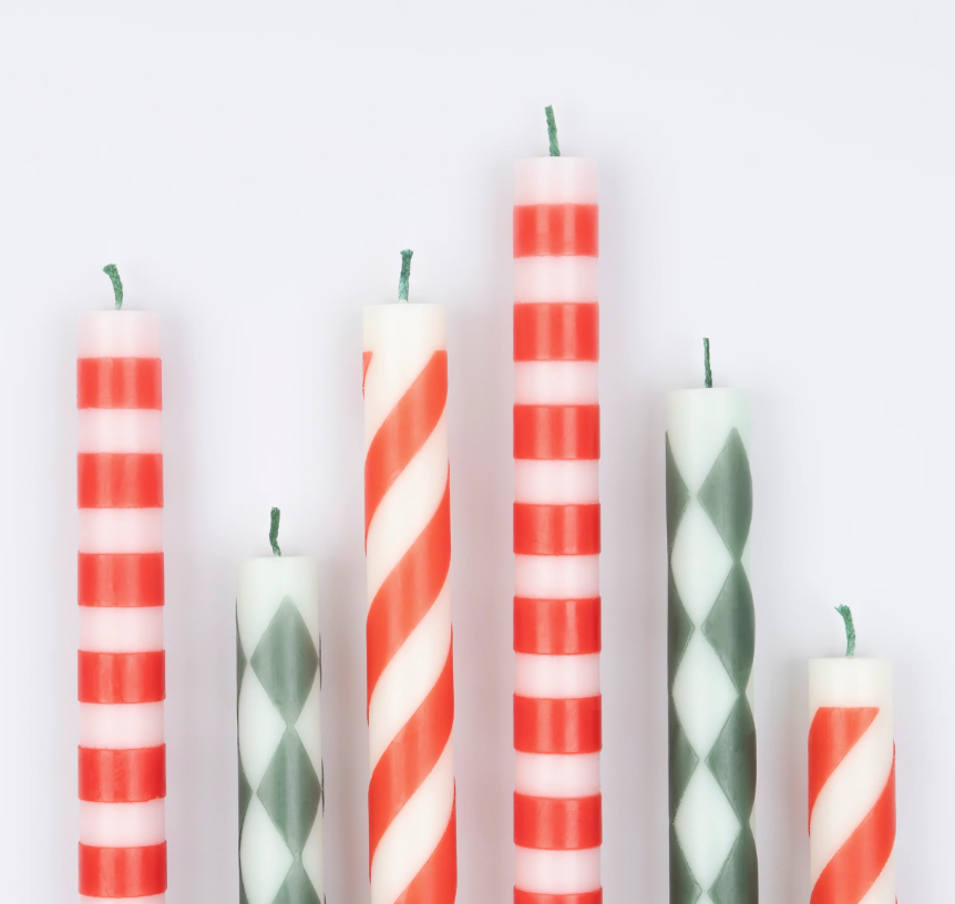 Velas de Natal Riscas