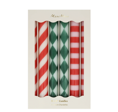 Striped Christmas Candles