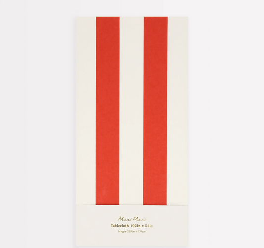 Toalha Mesa Riscas Vermelhas