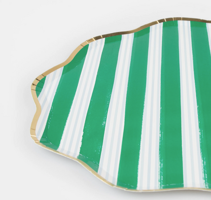 Small Striped Christmas Plates