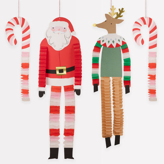 Decorações Pai Natal e Rena de Pernas Compridas (Pack 4)