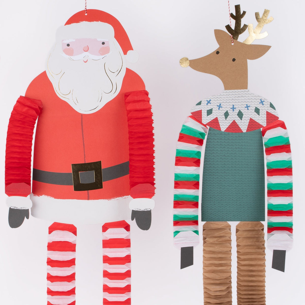 Decorações Pai Natal e Rena de Pernas Compridas (Pack 4), decoração de Natal