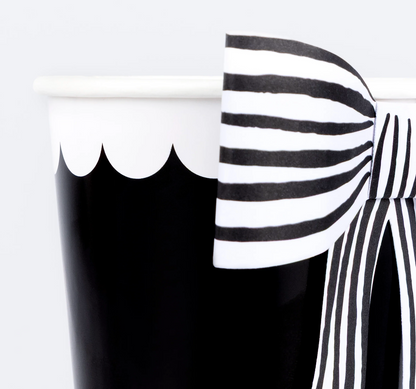 Striped Black Bow Cups