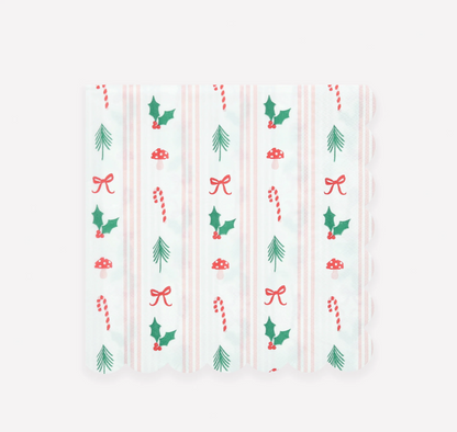 Christmas Napkins Large Stripes