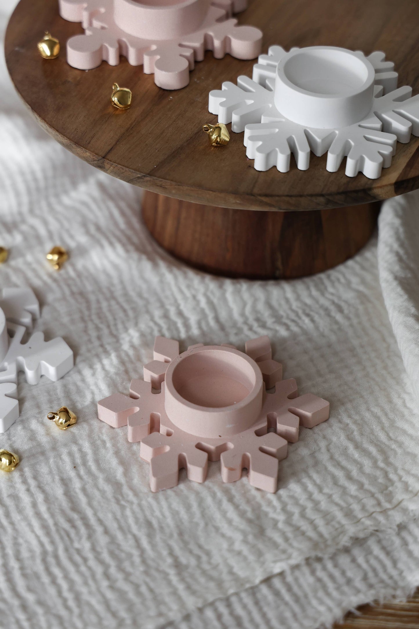 Porta Velas Floco de Neve