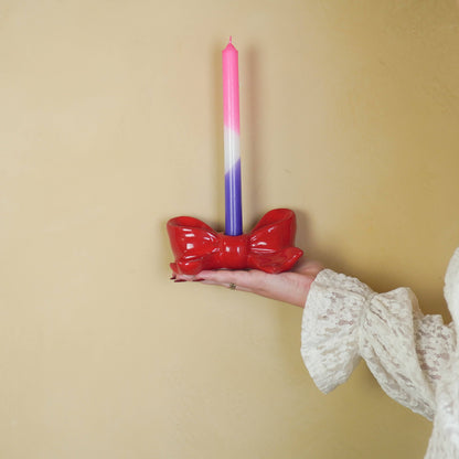 Red Bow Candle Holder