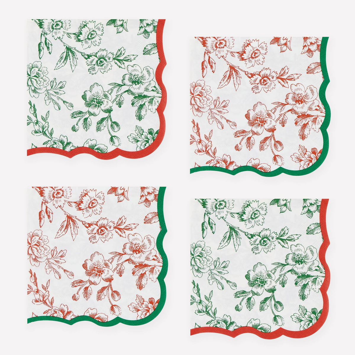 Guardanapos Pequenos Toile de Jouy Natal (Pack 16)