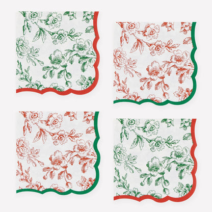 Guardanapos Pequenos Toile de Jouy Natal (Pack 16)