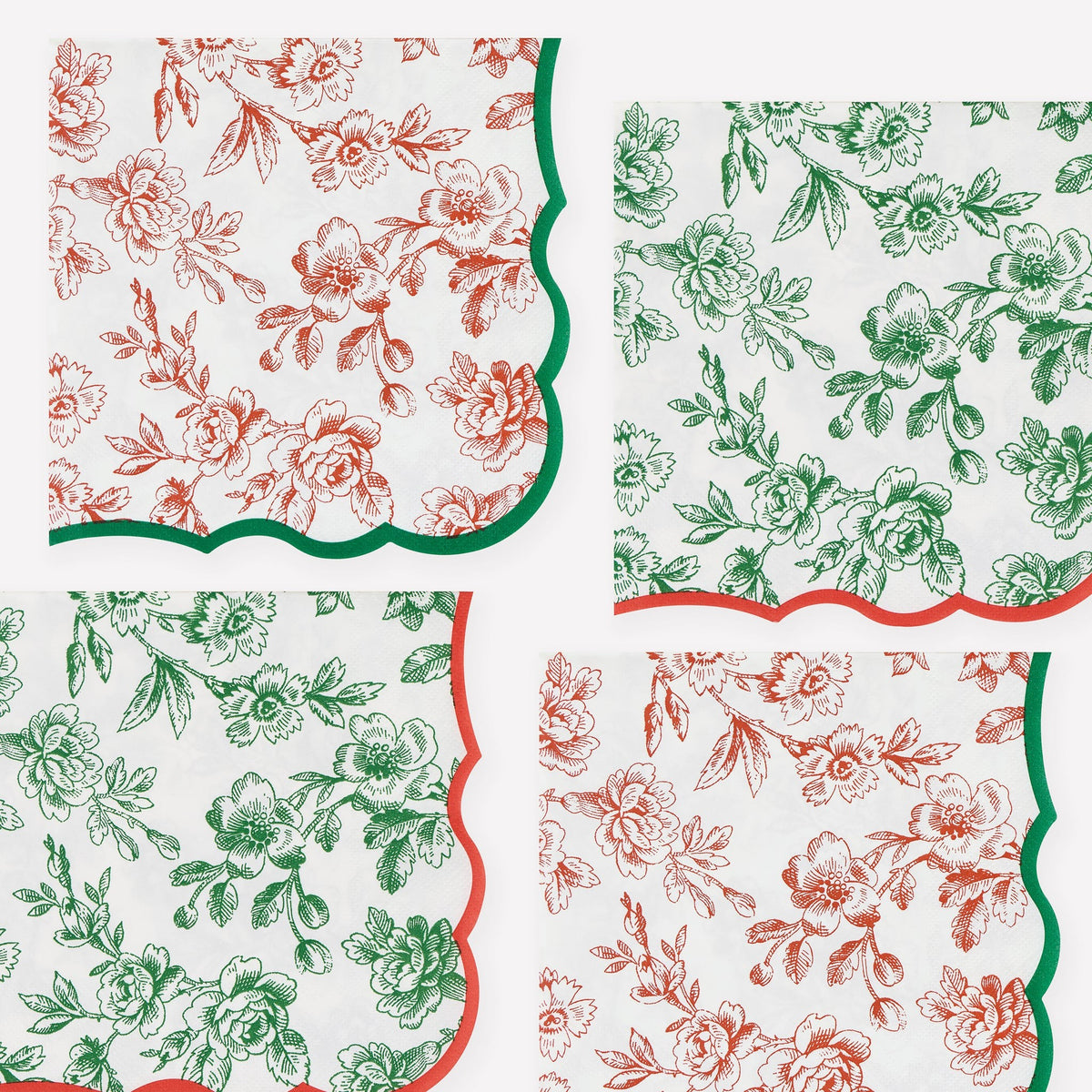 Guardanapos Grandes Toile de Jouy Natal (Pack 16)