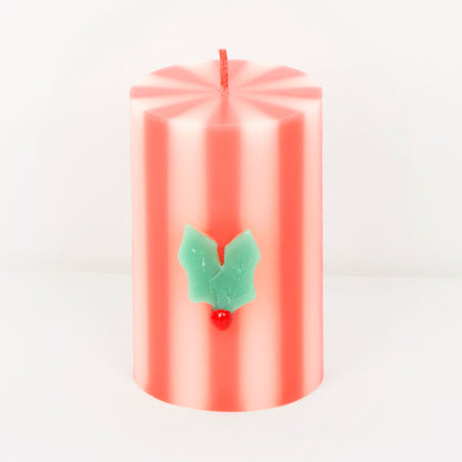 Velas Pilar Riscas de Natal (Pack 3), mesa de Natal