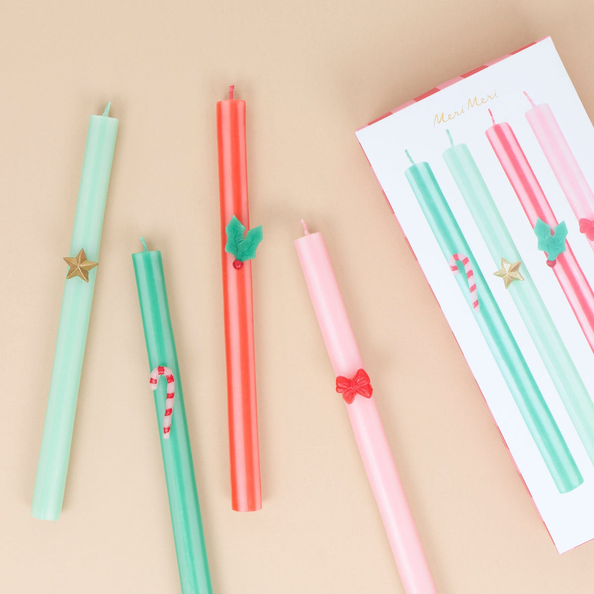 Velas Altas Riscas de Natal (Pack 4)