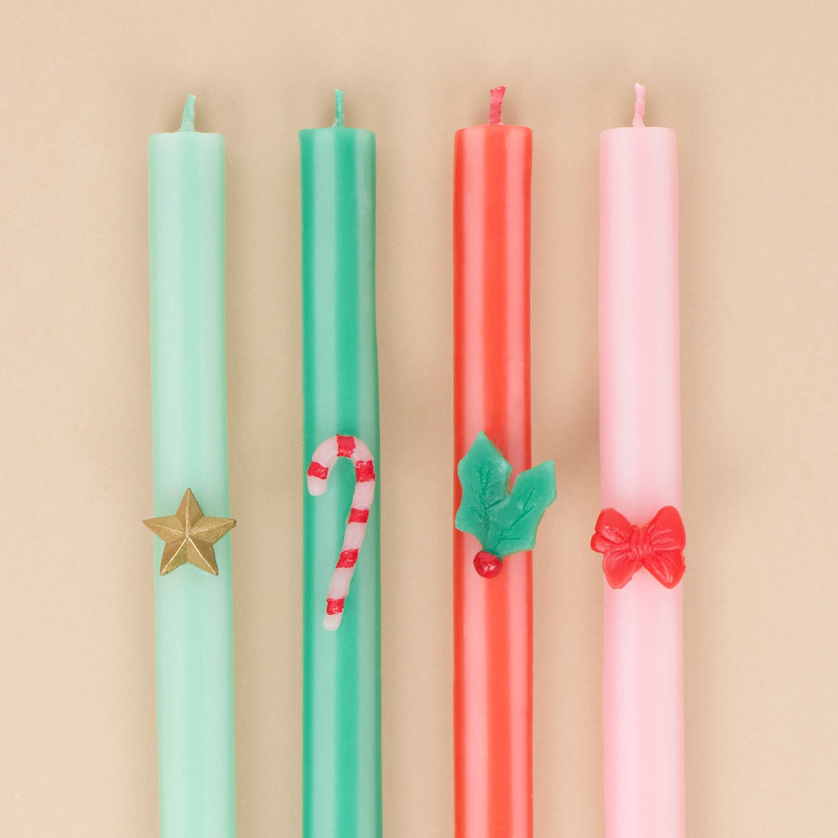Velas Altas Riscas de Natal (Pack 4), mesa de Natal