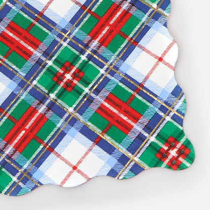 Guardanapos Grandes Xadrez de Natal (Pack 16), mesa de Natal