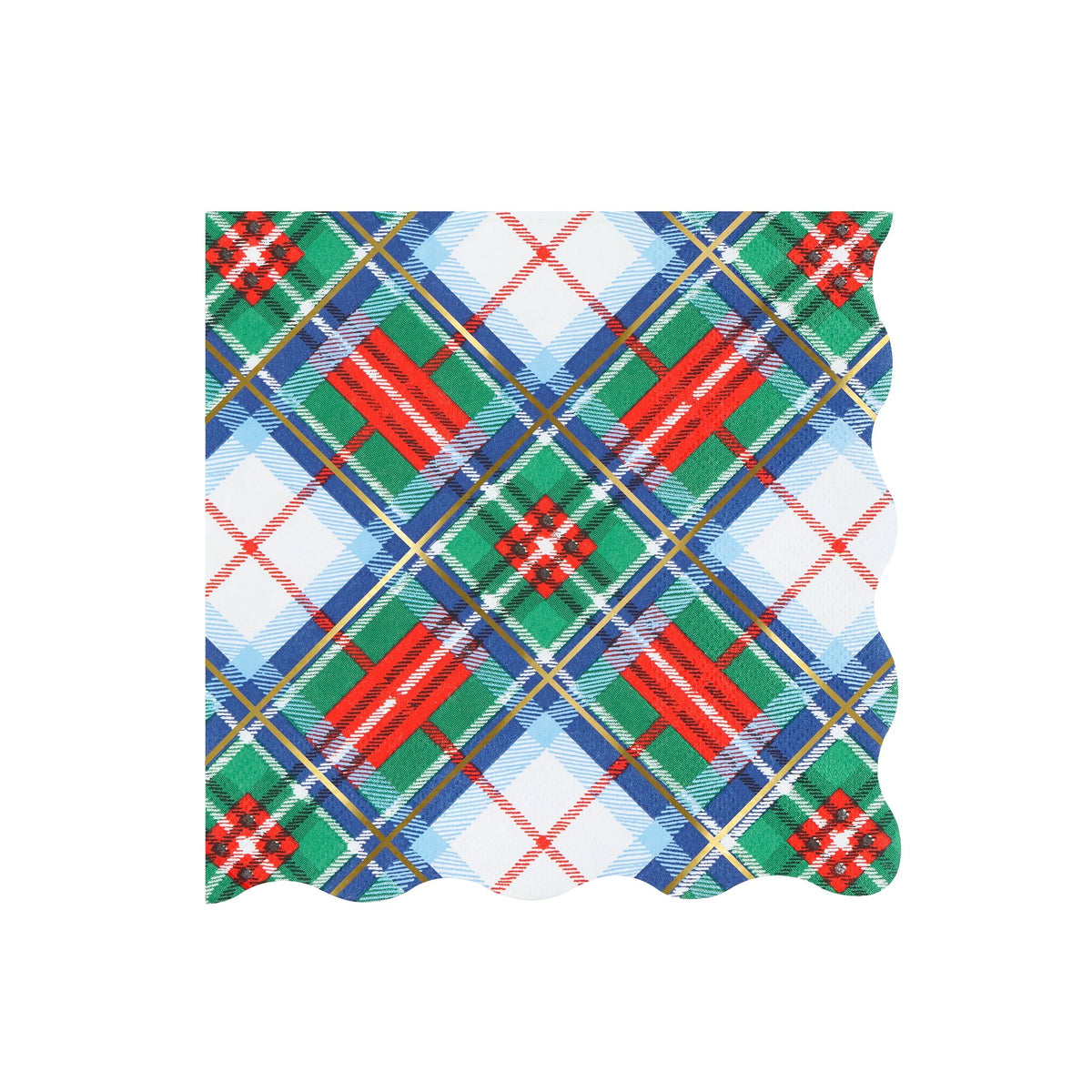 Guardanapos Grandes Xadrez de Natal (Pack 16), mesa de Natal