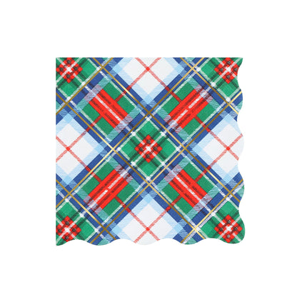 Guardanapos Grandes Xadrez de Natal (Pack 16), mesa de Natal