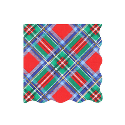 Guardanapos Grandes Xadrez de Natal (Pack 16), mesa de Natal
