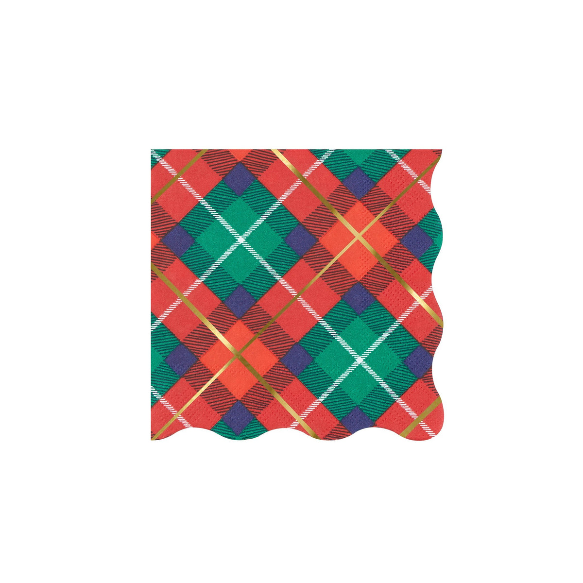 Guardanapos Pequenos Xadrez de Natal (Pack 16), mesa de Natal