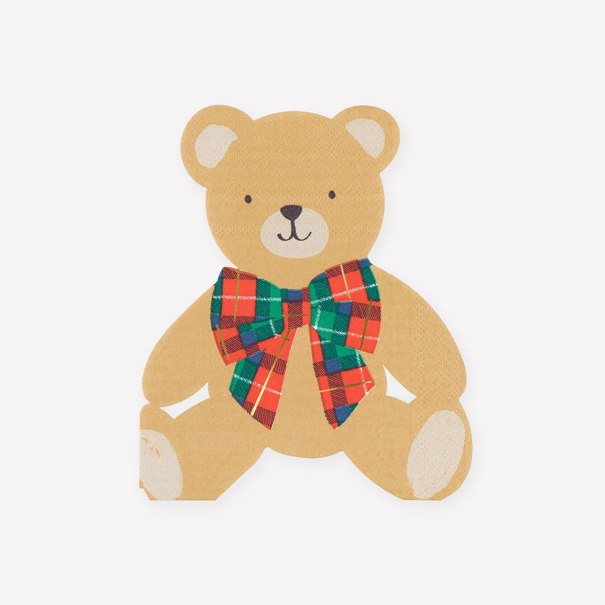 Guardanapos Urso com Laço Xadrez (Pack 16)