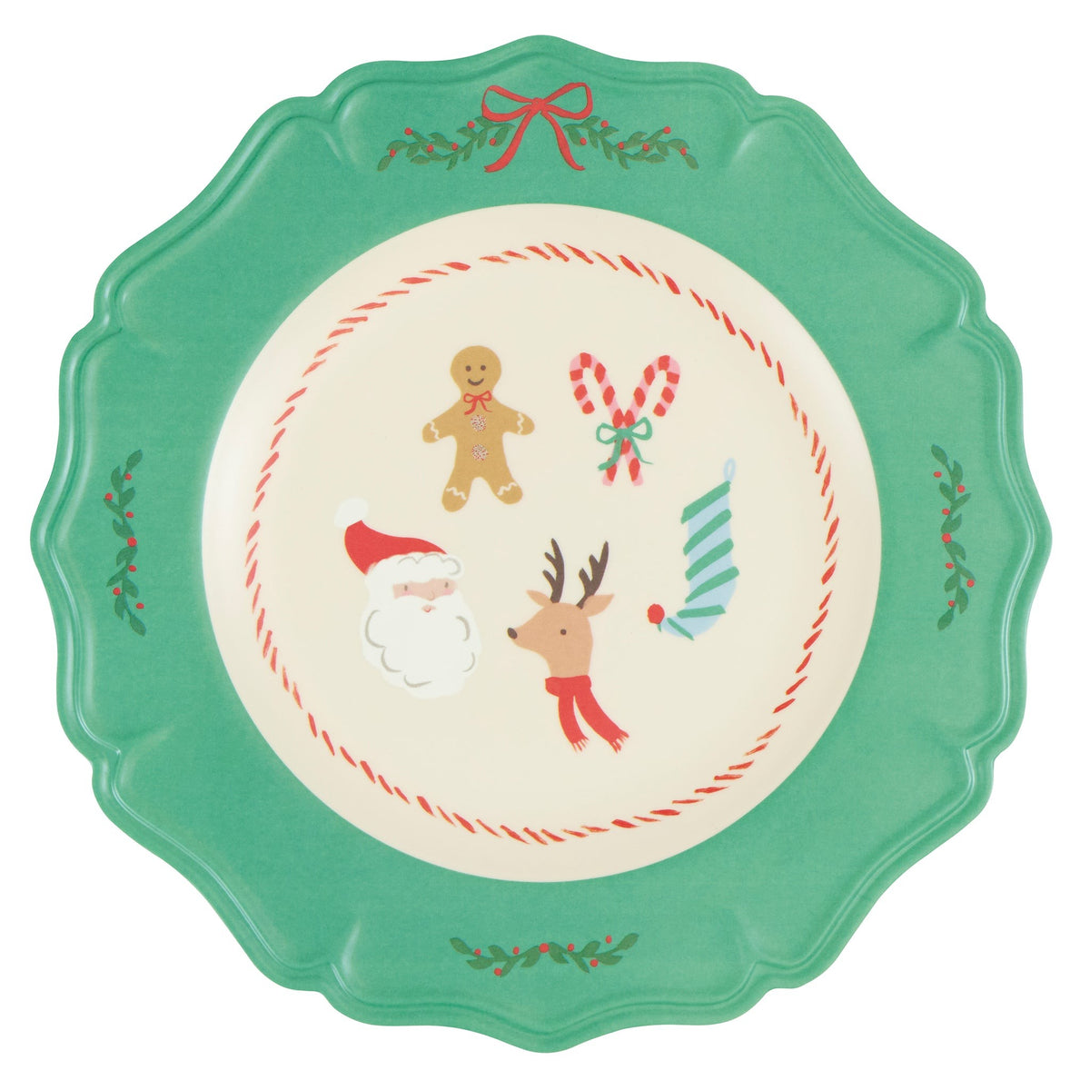 Pratos Grandes Reutilizáveis Jolly Christmas (Pack 4), mesa de Natal