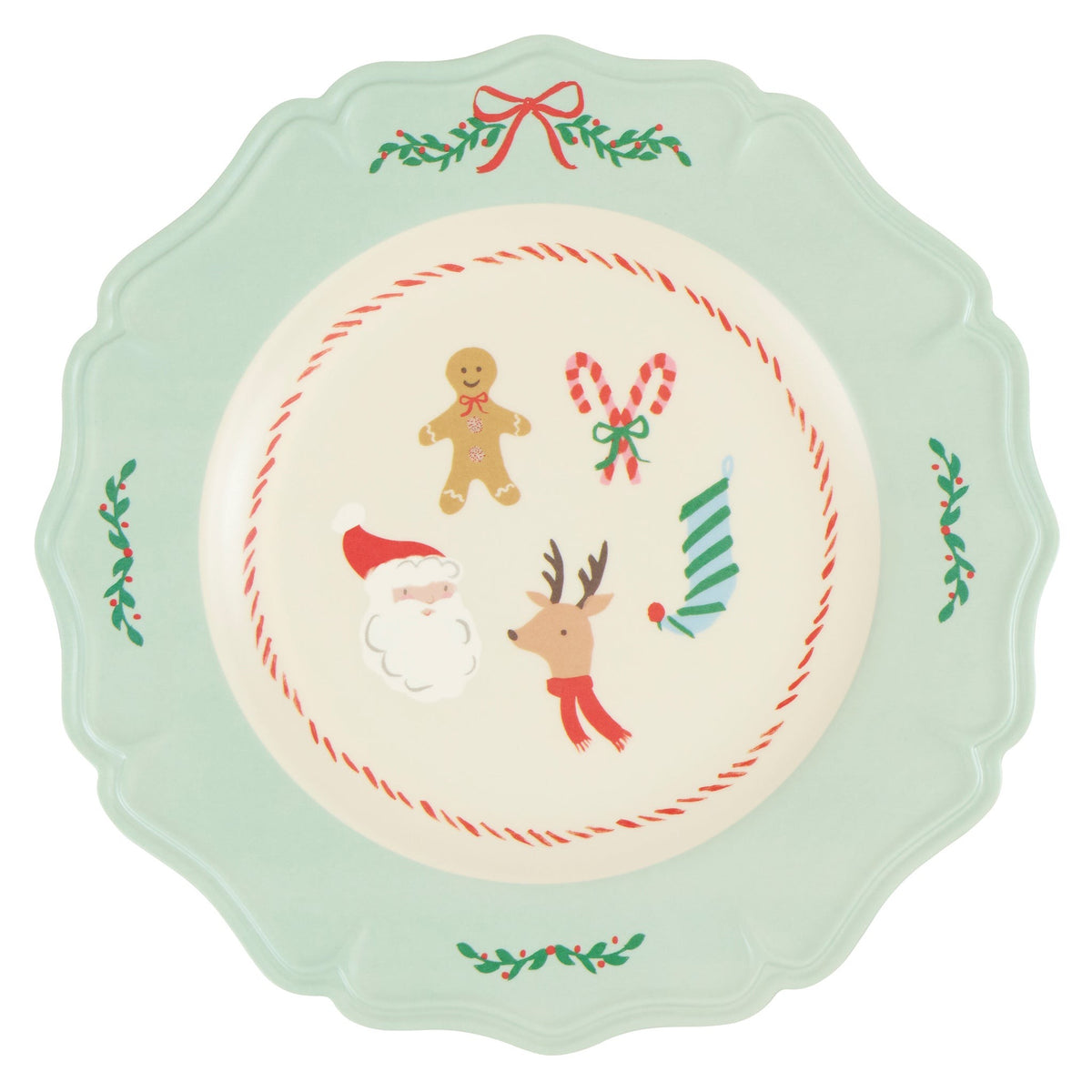 Pratos Grandes Reutilizáveis Jolly Christmas (Pack 4), mesa de Natal