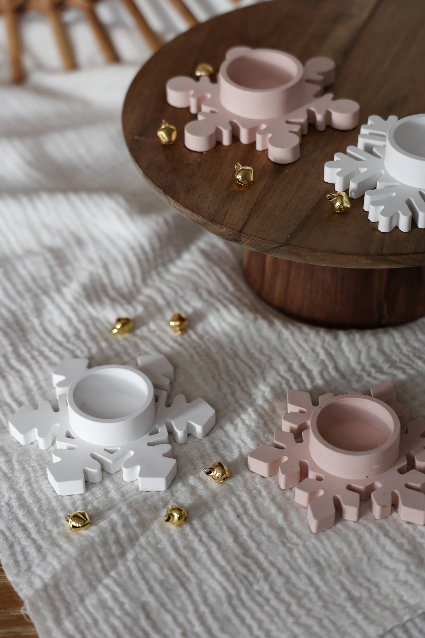 Porta Velas Floco de Neve