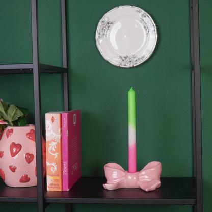 Castiçal Laço Rosa
