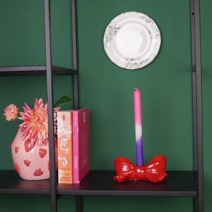 Red Bow Candle Holder