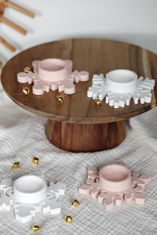 Porta Velas Floco de Neve