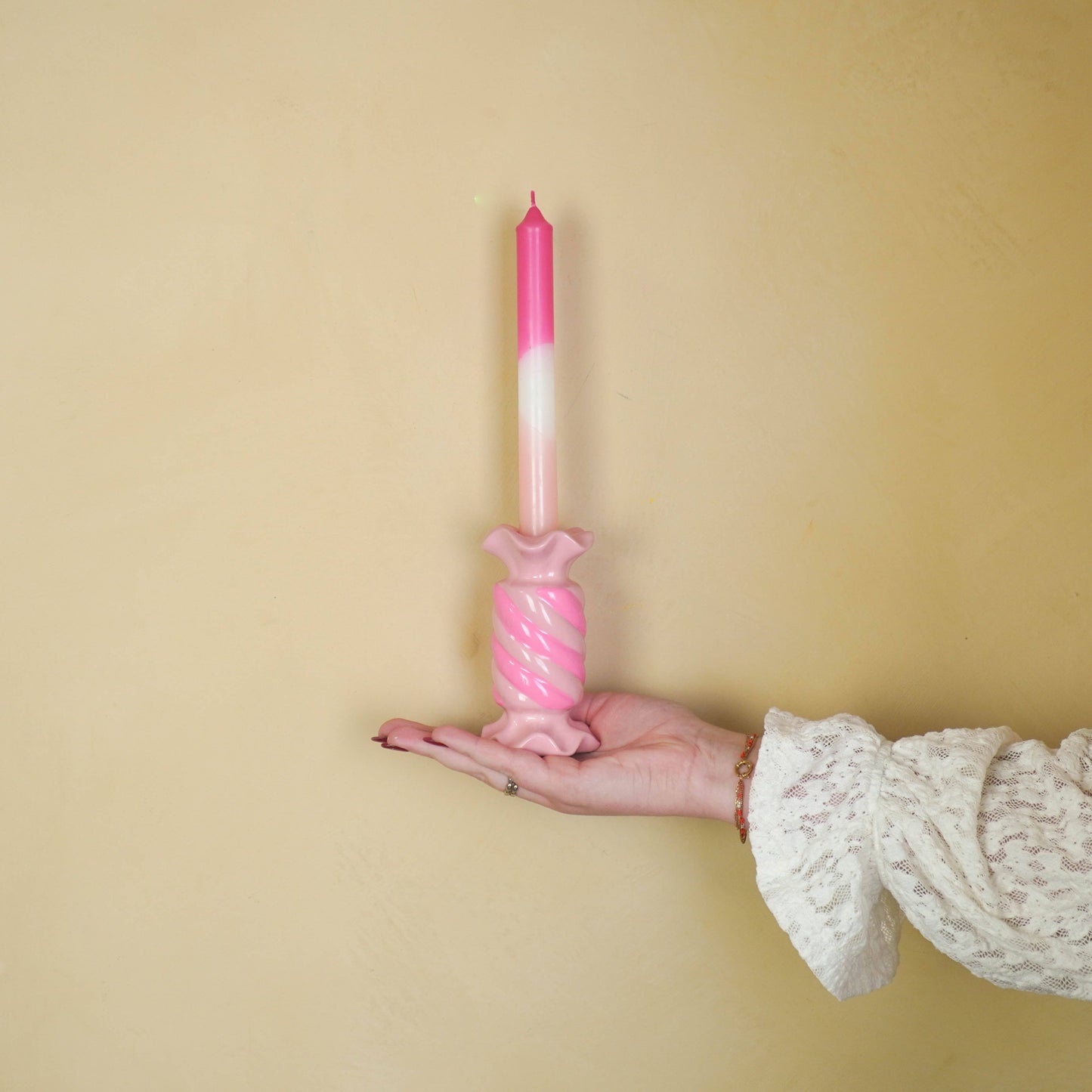 Suporte para Velas Rosa