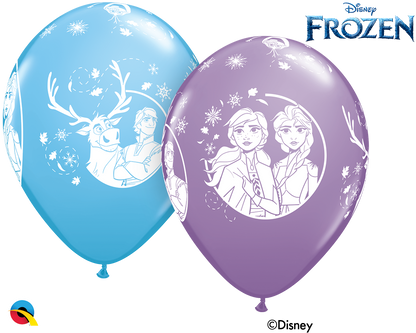 Conjunto balões de látex Frozen, com a medida de 30cm.
cada embalagem contém 6 unidades.