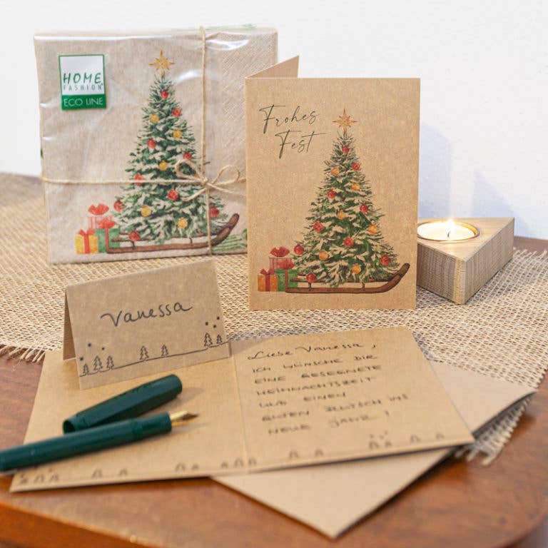 Guardanapos de Natal Árvore em Trenó