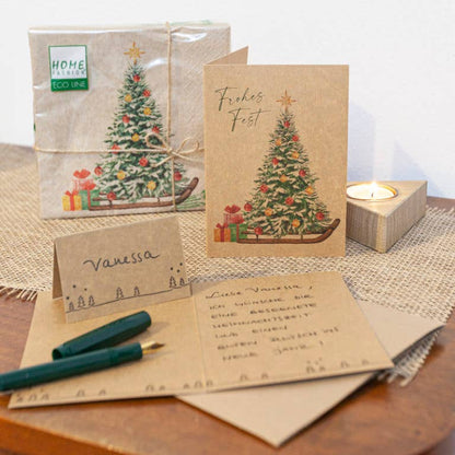 Christmas Napkins Tree in Sleigh